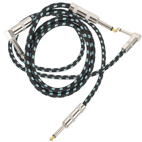 HANABASS 2 Stück Gitarrenkabel Professionelles Stereo Audio Kabel für Gitarre und Bass Nylon Gewebt Schirmfrei für Bühne und Studio von HANABASS