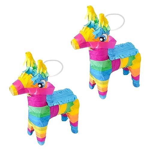 HANABASS 2 Stück Pinata für Geburtstagsfeiern und Fiesta Handgemachte Partydeko für Cinco De Mayo zum Befüllen mit Süßigkeiten und Überraschungen von HANABASS