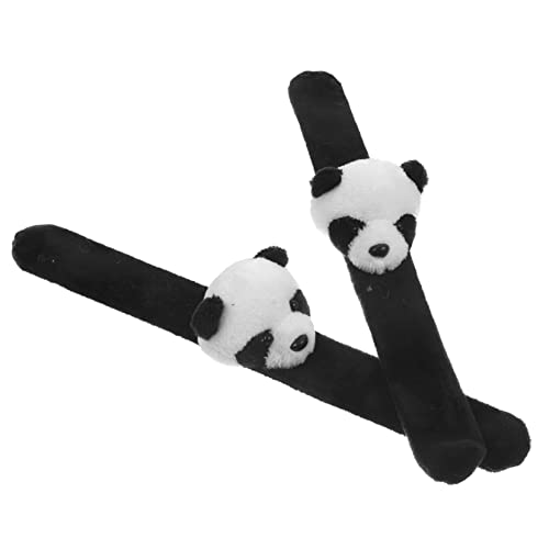 HANABASS 2 Stück Plüsch Panda Slap Armbänder Handgelenkband Kuscheliges Tiermotiv Partygeschenk Schulfeier von HANABASS