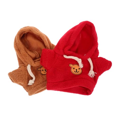 HANABASS 2 Stück Puppen -Sweatshirt -zubehör Puppen-Hoodie Plüschbärenkleidung Klein Bärenmuster Tragen Outfits Puppenkleidung Blau Puppe Plüsch Kuscheltiere Kleidung Stoff von HANABASS