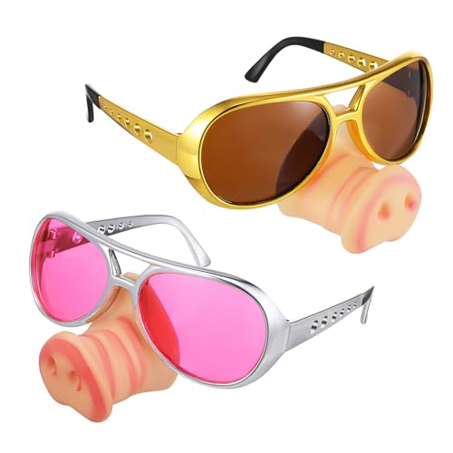 HANABASS 2 Stück Schweinernasenspielzeugbrille Halloween-Party-Accessoire Halloween-Brille Schwein Zubehör lustige sonnenbrille für erwachsene verrückte Sonnenbrille Plastik von HANABASS