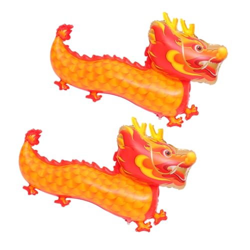 HANABASS 2 Stück Teiliges Drachen Folienballon aus Robustem Aluminiumfolie Material Reißfest Lebendige Farben Frühlingsfest Dekoration Leichte Party Atmosphäre für Neujahrsfeier Zuhause von HANABASS