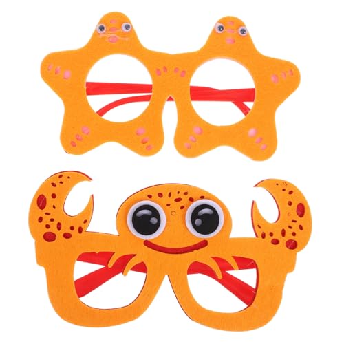 HANABASS 2 Stück Teiliges Hawaii Partybrillen mit Lustigen Meeresfrüchte Motiven Leichte und Stabile Kunststoffbrillen Bequeme Foto Requisiten für Strand und Poolpartys von HANABASS