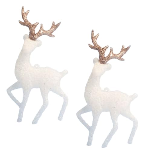 HANABASS 2 Stück Teiliges Weihnachtsdeko Kristallhirsch Miniatur Anhänger Glänzend Festliche Cake Ornaments Tischdeko Xmas Baumschmuck Stilvolle Deko für Kuchen und HANABASS 2 Stück Teiliges Weihnachtsdeko Kristallhirsch Miniatur Anhänger Glänzend Festliche Cake Ornaments Tischdeko Xmas Baumschmuck Stilvolle Deko für Kuchen und von HANABASS