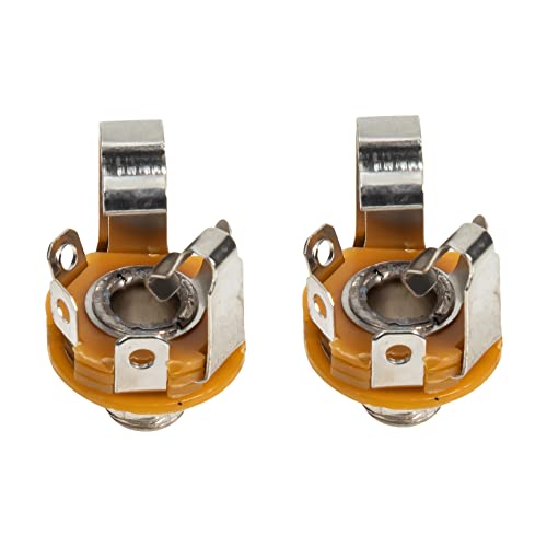 HANABASS 2 Stück Welding Type Gitarrenstecker Stereo Buchse für Gitarre und Bass Robuste Audio Eingangsbuchse Installieren von HANABASS