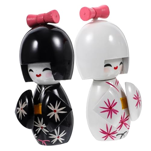 HANABASS 2 Stück künstlerische Kimonopuppe Kleidung Kimono-Puppe Traditionelles Wand polsterung mevlid hatırası Japanische Kunsthandwerk Wohndekoration Desktop-Ornament hölzern von HANABASS