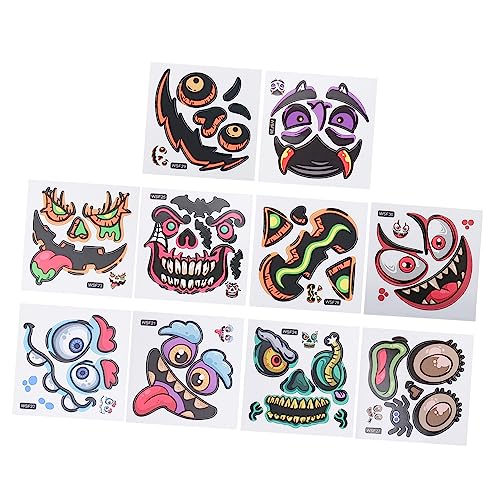 HANABASS 20 Blatt Teiliges Halloween Diy Gruselige Gesichtsausdruck Aufkleber Vielseitige Horror Face Decorating Sticker für Partydeko und Kreative Bastelideen HANABASS 20 Blatt Teiliges Halloween Diy Gruselige Gesichtsausdruck Aufkleber Vielseitige Horror Face Decorating Sticker für Partydeko und Kreative Bastelideen von HANABASS