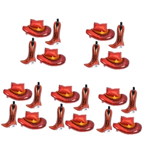 HANABASS 20 Stck. Western Party Folienballons Teiliges mit Cowboyhut und Stiefel Langlebige Aluminiumfolie Lebendige Geburtstagsdeko für Western und Cowboy Mottopartys von HANABASS