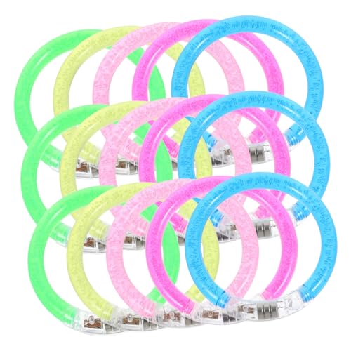 HANABASS 20 Stück Leuchtendes Armband Große Leuchtende Armbänder Leuchtrequisite Exquisite Leuchtarmbänder Partyspielzeug Glühendes Kleine Leuchtarmbänder Leuchtende Gläser Acryl- von HANABASS