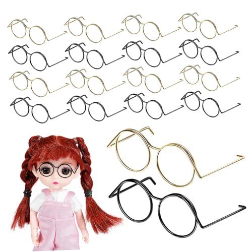HANABASS 20 Stück Puppenbrille Puppe Tiny Brille Doll Zubehör kleine Gläser für Puppen für puppenkleidung Puppen Kleidung Mini-Puppen-Sonnenbrillen-Requisiten Miniaturbrillen für Puppen von HANABASS