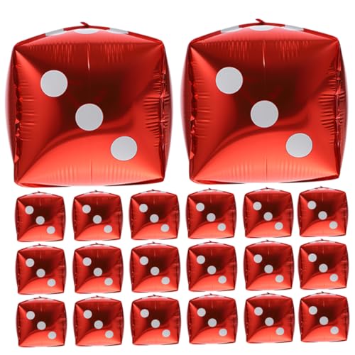 HANABASS 20 Stück Würfelform Aluminium Folienballons Thema Party Deko Luftballons für Geburtstagsfeiern Spielveranstaltungen und Außendekoration von HANABASS