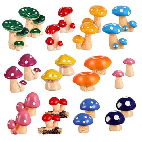 HANABASS 24 Stück Pilz-Geschenkornamente Pilzzubehör Pilzdekore Mini Fairy Garden Accessoires Feengartendekor Mini-Pilz-Ornamente Gartenzubehör Miniaturpilze Gartenpilze kleine Figuren Harz HANABASS 24 Stück Pilz-Geschenkornamente Pilzzubehör Pilzdekore Mini Fairy Garden Accessoires Feengartendekor Mini-Pilz-Ornamente Gartenzubehör Miniaturpilze Gartenpilze kleine Figuren Harz von HANABASS