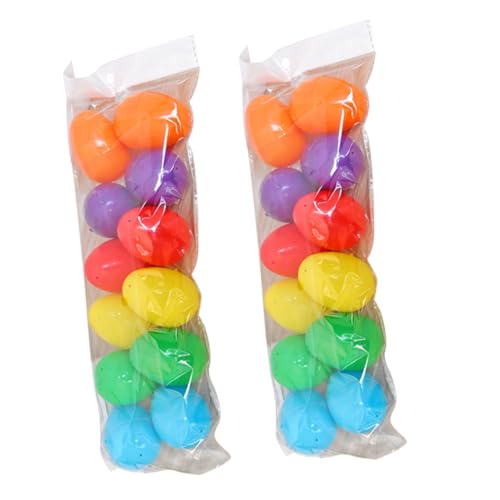 HANABASS 24 Stück Teiliges Bunte Plastik Ostereier Wiederverwendbare Kunststoff Eier zum Bemalen und Dekorieren Bruchsicheres DIY Osterdeko für Frühling Party und Zimmergestaltung von HANABASS