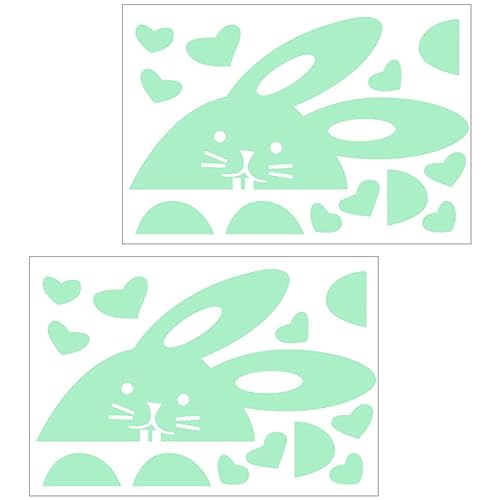 HANABASS 2Satz Luminous DIY Lichtschalteraufkleber Kaninchen Form Removable Sticker für Kinderzimmer und Wohnzimmer Nächtliche Orientierung Langlebiges Einfache Anwendung von HANABASS