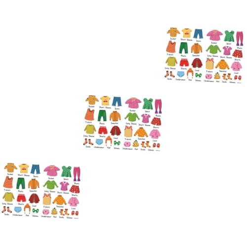 HANABASS 3 Sätze Kleidungsklassifizierungslogo Aufkleber Klassifizierungsetiketten Sortieren Kinderaufkleber Tuch Kleideraufbewahrungsaufkleber Kleidungsorganisationsaufkleber PVC Bunt von HANABASS
