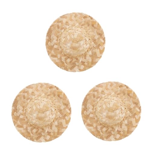 HANABASS 3 Stück Handgewebter Mini Strohhut Süße Kleine Puppenhüte DIY Bastelmütze für Entenplüsch Tragbares Dekorationszubehör Naturfarbenes Langlebiges Handwerksstück HANABASS 3 Stück Handgewebter Mini Strohhut Süße Kleine Puppenhüte DIY Bastelmütze für Entenplüsch Tragbares Dekorationszubehör Naturfarbenes Langlebiges Handwerksstück von HANABASS