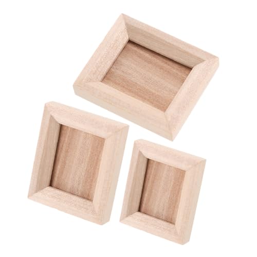HANABASS 3 Stück Mini -Fotorahmen Ornamente Kreativer Mini -Bilderrahmen Puppenhaus-Bilderrahmen Mini-Dekoration Mini-Hausdekor-Accessoire Puppenhausrahmen Holz Light Brown HANABASS 3 Stück Mini -Fotorahmen Ornamente Kreativer Mini -Bilderrahmen Puppenhaus-Bilderrahmen Mini-Dekoration Mini-Hausdekor-Accessoire Puppenhausrahmen Holz Light Brown von HANABASS