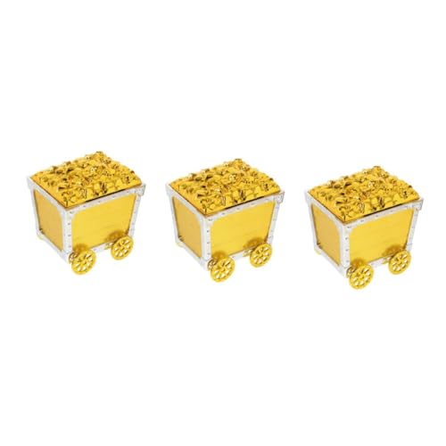 HANABASS 3 Stück Multifunktionales Mini Vintage Piraten Schatzkiste Kinderparty Minenwagen Aufbewahrungsbox Kreative Dekoration für Kinderzimmer und Festveranstaltungen von HANABASS