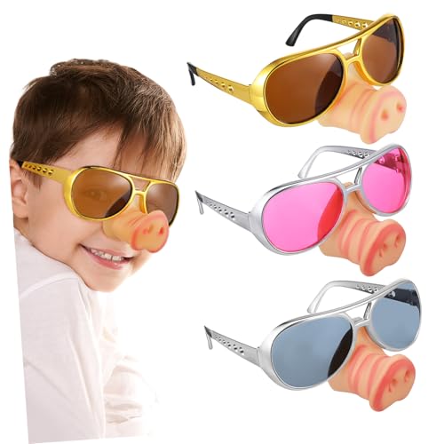 HANABASS 3 Stück Teiliges Lustige Pig Nose Sonnenbrillen aus Leichtem Witzige Partybrillen für Erwachsene als Geburtstags und Halloween Partyzubehör Spielerische Kostüm Accessoires für HANABASS 3 Stück Teiliges Lustige Pig Nose Sonnenbrillen aus Leichtem Witzige Partybrillen für Erwachsene als Geburtstags und Halloween Partyzubehör Spielerische Kostüm Accessoires für von HANABASS
