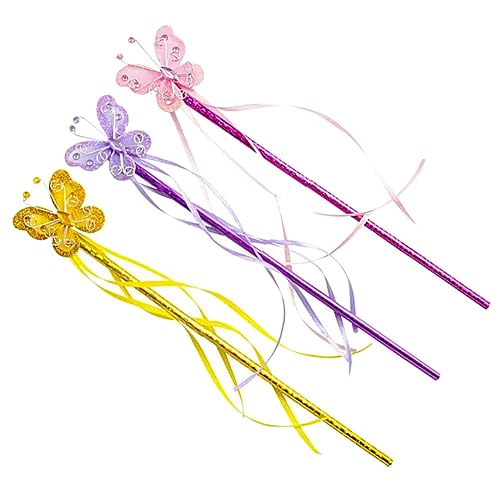 HANABASS 3 Stück Teiliges Schmetterlings Zauberstäbe für Mädchen Magische Accessoires für Kostümpartys Fotografie und Bühnenaufführungen Gold und HANABASS 3 Stück Teiliges Schmetterlings Zauberstäbe für Mädchen Magische Accessoires für Kostümpartys Fotografie und Bühnenaufführungen Gold und von HANABASS