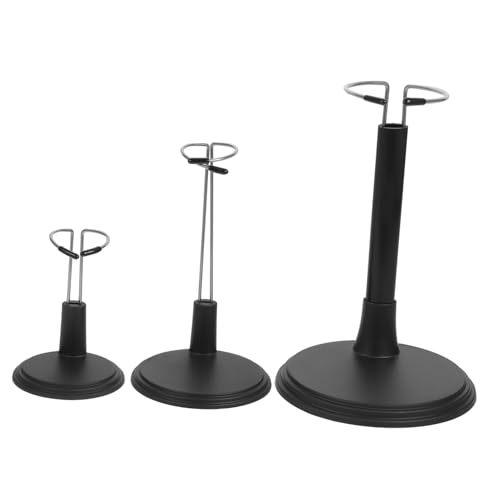 HANABASS 3 Teiliger Puppenstützrahmen Puppenstützständer Puppenhaus Rack Puppen Kleinkinder Figurenständer Unsere Vorräte Display Puppenständer Aluminiumlegierung Schwarz von HANABASS