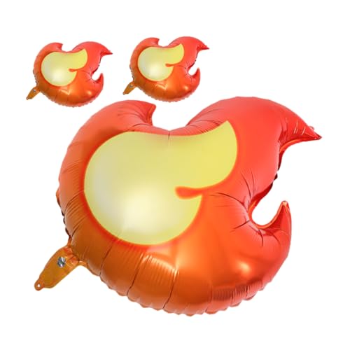 HANABASS 3Stücke Feuerwehrmann Flammenballons Aluminiumfolie Luftballons für Geburtstagsfeiern und Feuerwehr Themenpartys Robuste und Leuchtende Deko Elemente für Unvergessliche von HANABASS