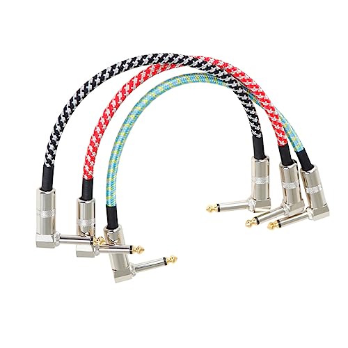 HANABASS 3Stücke Teiliges Gitarren Patch Kabel Professionelles Audio Instrumentenkabel mit Geräuschreduzierung für Gitarre und Mehr von HANABASS