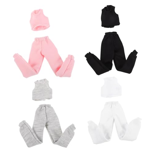 HANABASS 4 Sätze Sommer Doll Kleidung Weiße Graue Pinke Schwarze Westen mit Passenden Hosen Lässiges Sportoutfit für Puppen Einfache Ausziehbarkeit Vielseitig für Kreatives Rollenspiel HANABASS 4 Sätze Sommer Doll Kleidung Weiße Graue Pinke Schwarze Westen mit Passenden Hosen Lässiges Sportoutfit für Puppen Einfache Ausziehbarkeit Vielseitig für Kreatives Rollenspiel von HANABASS