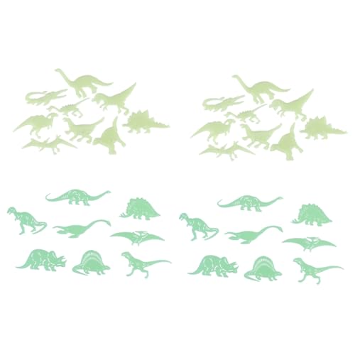 HANABASS 4 Satz Luminous Dinosaur Wandsticker Fluoreszierende Wandaufkleber für Kinderzimmer Jungenzimmer Zimmer Deko Kreative Wanddekoration Leuchtende Tiermotive von HANABASS