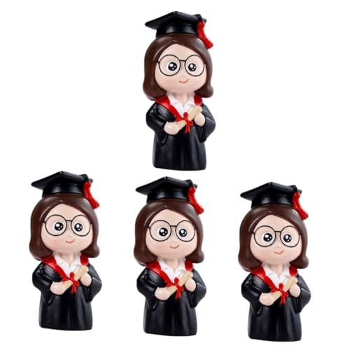 HANABASS 4 Stück Abschluss Cake Dekoration Doktor Puppe Tortendeko Resin Graduation Party Ornament Schulabgänger Leicht Detailreich von HANABASS