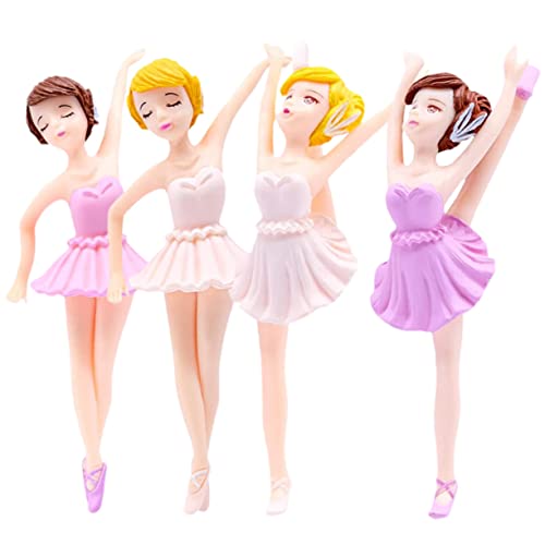 HANABASS 4 Stück Ballerina Mädchen Tortendeko Elegante Geburtstag Kuchen Figur Deko Ornament für Muffins und Desserts Weiß und HANABASS 4 Stück Ballerina Mädchen Tortendeko Elegante Geburtstag Kuchen Figur Deko Ornament für Muffins und Desserts Weiß und von HANABASS