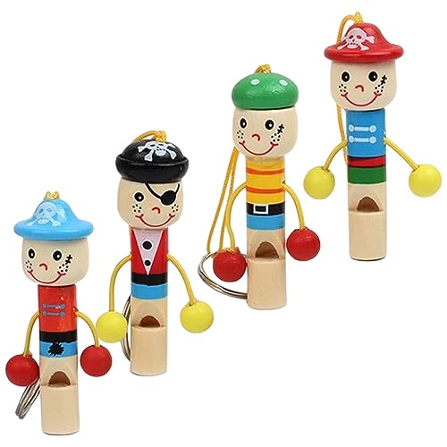 HANABASS 4 Stück Holzpiratenpfeifen Bunte Kinderpfeifen als Schlüsselanhänger zur Musikalischer Fähigkeiten für Kindergarten und Geburtstagsfeiern HANABASS 4 Stück Holzpiratenpfeifen Bunte Kinderpfeifen als Schlüsselanhänger zur Musikalischer Fähigkeiten für Kindergarten und Geburtstagsfeiern von HANABASS