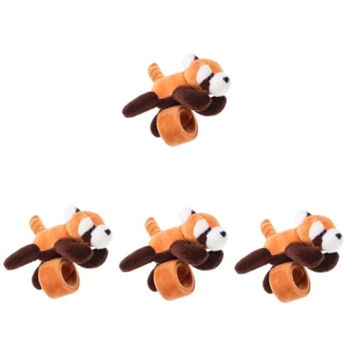 HANABASS 4 Stück Plüsch Kleines Waschbär Schnapparmband Kuscheliges Tier Armband Leicht Bequem für Party Geburtstagsfeier Festival von HANABASS