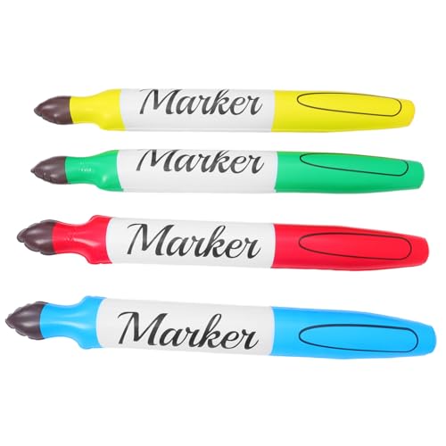 HANABASS 4 Stück Teiliges Aufblasbares Marker-set Große PVC Wasserfarbenstifte Bunte Riesen-kunstballons für Schulanfang Dekoration Party-deko Foto Requisite Einfach Aufzublasen Vielseitig von HANABASS