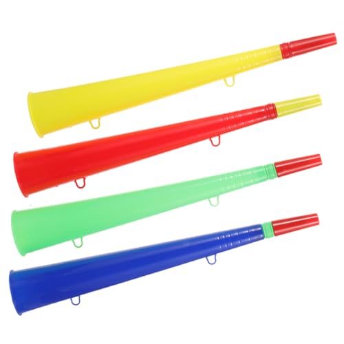 HANABASS 4 Stück Teiliges Kunststoff Tröten Stadionhorn Party Trompeten Fanspielzeug für Sportveranstaltungen Fußball Anfeuern ohne Batterien Langlebig von HANABASS