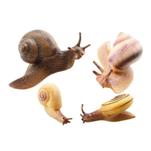 HANABASS 4 Stück Teiliges Realistische Schnecken Tiermodelle als Lernspielzeug Geburtstagsdeko Tortendeko für Garten und Innenbereich von HANABASS