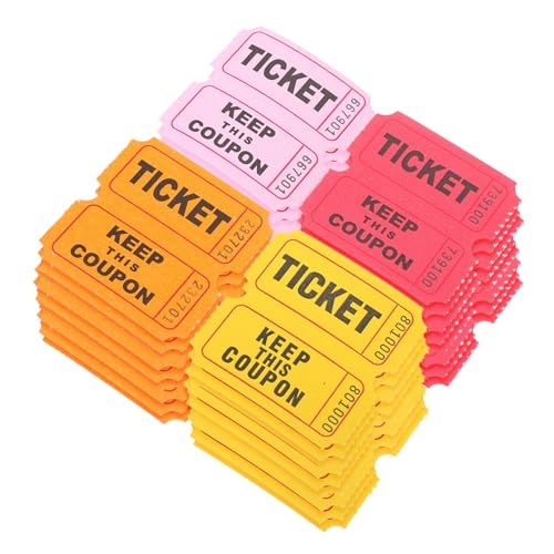HANABASS 400 Stück Tombola Lose Auf Rolle Klasse Geburtstag Karneval Hochzeit Party Tickets Zirkus Pink Tombolakörbe Spendenaktion Türpreise Tombola Preise von HANABASS