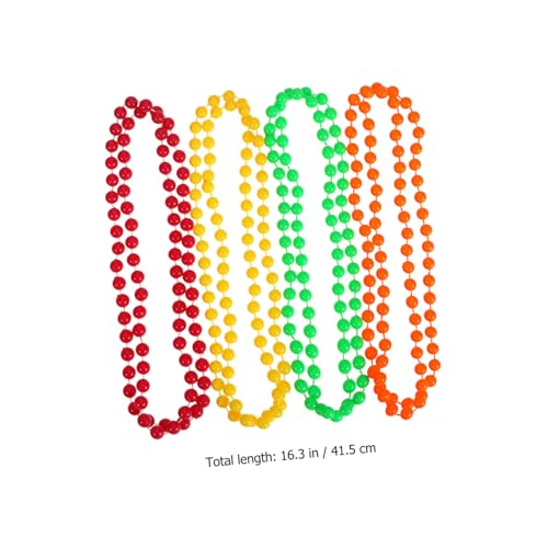 HANABASS 48 . Teiliges Neon Perlenkette für Damen Fluoreszierende Party Accessoires in Orange Grün Gelb und Robuste Kunststoffkette für Tanz Disco und Glow Feiern HANABASS 48 . Teiliges Neon Perlenkette für Damen Fluoreszierende Party Accessoires in Orange Grün Gelb und Robuste Kunststoffkette für Tanz Disco und Glow Feiern von HANABASS