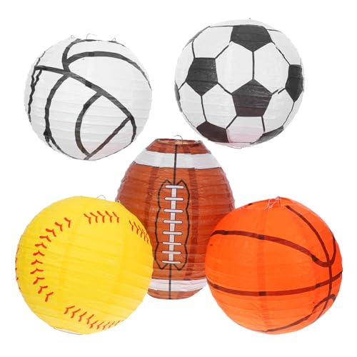 HANABASS 5 Stück Basketball Fußball Laternenanhänger Szene Laterne Basketball Geburtstagsdekorationen Party Laternen Mottoparty Laterne Fußball Dekorative Laternen Basketball HANABASS 5 Stück Basketball Fußball Laternenanhänger Szene Laterne Basketball Geburtstagsdekorationen Party Laternen Mottoparty Laterne Fußball Dekorative Laternen Basketball von HANABASS