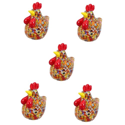 HANABASS 5 Stück Delikate Hühnerfigur Handgefertigt Bunte Glasfigur Küken Skulptur Tischdeko Wohnzimmer Garten Balkon Geschenkidee HANABASS 5 Stück Delikate Hühnerfigur Handgefertigt Bunte Glasfigur Küken Skulptur Tischdeko Wohnzimmer Garten Balkon Geschenkidee von HANABASS