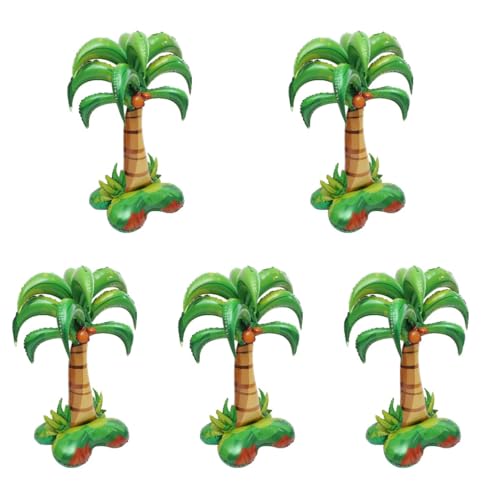 HANABASS 5 Stück Hawaiian Palm Tree Aluminium Folienballon Aufblasbarer Cartoon Ballon für Sommerpartys Fotodekoration und Feierlichkeiten von HANABASS