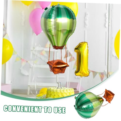 HANABASS 5 Stück Heißluftballon Folienballons Große Metallische Aluminiumdeko Langlebig Realistisch Einfach Aufzublasen für Babypartys Jubiläen Foto Backdrop und Partydekoration von HANABASS