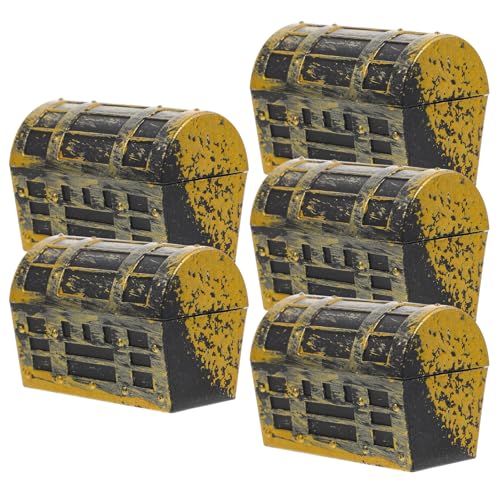 HANABASS 5 Stück Miniaturmodellschmuck klein Mädchen Schatz Dekorationen Spielzeugaufbewahrung Mini-Hausdekoration Mini- -Aufbewahrungskorb Mini-Hausverzierung Mini -Ornamente Abs Golden von HANABASS