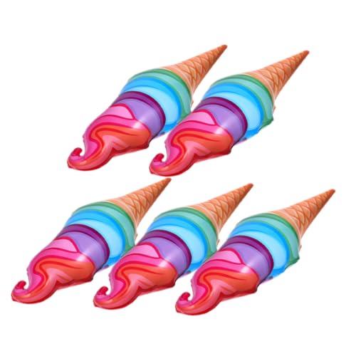 HANABASS 5 Stück Teiliges Aufblasbares Pvc eistüten Wiederverwendbare Partydeko Große Eisballons für Kindergeburtstag Sommerliche Veranstaltung Vielseitig Einsetzbar als Mittelpunkt und von HANABASS