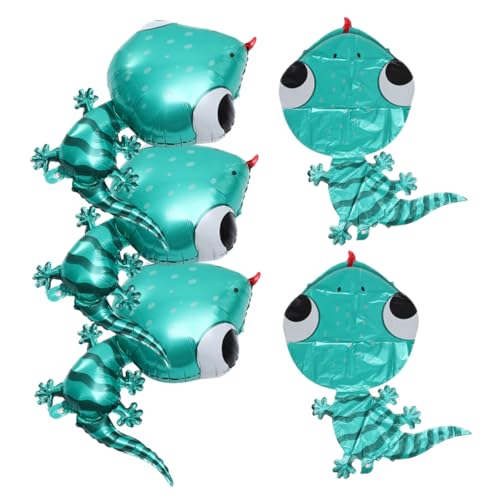 HANABASS 5 Stück Teiliges Gecko Luftballons aus Aluminiumfolie Kreative Tierballons für Geburtstagsfeiern Party Deko und Unvergessliche Erinnerungen von HANABASS