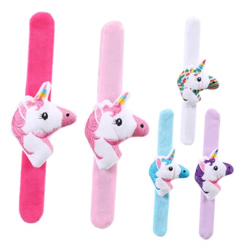 HANABASS 5 Stück Teiliges Plüsch Einhorn Slap Armband Lustiges Tierdesign für Kindergeburtstage Partys und Dekoration Gemischte Farben Bequem und Langlebig HANABASS 5 Stück Teiliges Plüsch Einhorn Slap Armband Lustiges Tierdesign für Kindergeburtstage Partys und Dekoration Gemischte Farben Bequem und Langlebig von HANABASS
