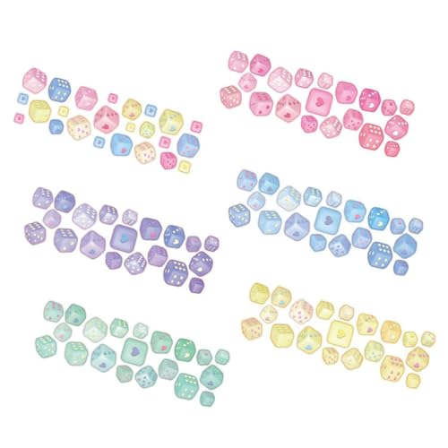 HANABASS 6 Blätter Bunte DIY Scrapbook Sticker Dekorative Herzwürfel Aufkleber Langlebige Bastelsticker für Fotoalben Karten Planer Hochzeits Geschenkdekoration Zufällige von HANABASS