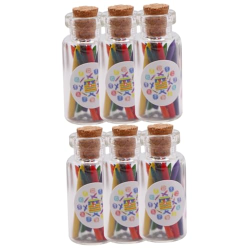 HANABASS 6 Sätze Miniaturisierte Wachsmalstifte Teiliges Zubehör für Puppenhäuser Kreative Dekoration für Mini Landschaften DIY Malbedarf für Kinderzimmer und Modellgestaltung von HANABASS