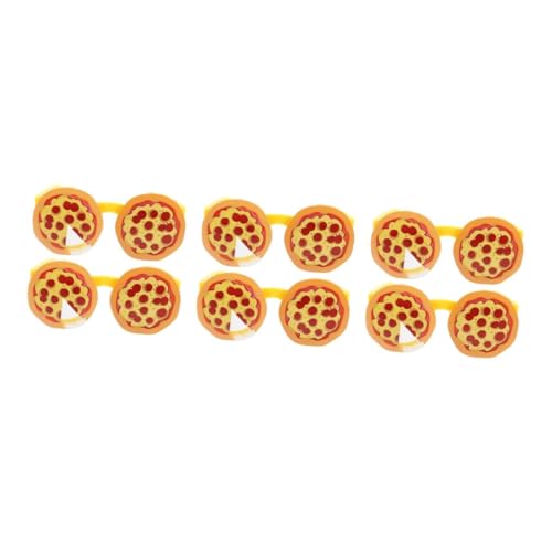 HANABASS 6 Stck. Lustige Pizza Sonnenbrille Unisex Vollrahmen Karnevalsbrille Valentinstag Party Foto Requisite Für Erwachsene Spaßiges Zubehör von HANABASS