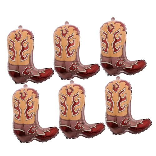 HANABASS 6 Stück Aufblasbare Denimstiefel Cowboystiefel-Dekorationen Gastgeschenke im Cowboy-Stil westliche Requisiten Cowboy-Dekorationsparty Western-Party-Mini-Dekorationen Aluminiumfolie von HANABASS